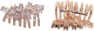 Fashion Crystal cz Ear Clip Earrings For Women Rhinestone Ear Cuff Jewelry 1pcs ear cuff for wedding (Rose Gold Color)