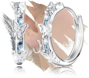 Fashion Sterling Silver Butterfly Huggie Hoop Earrings for Women Dainty Charms Hypoallergenic Jewelry Trendy Birthday Gift for Women