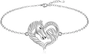 Fenthring Horse Ankle Bracelet Horse Bracelets for Women Horse Anklet Anklets Sterling Silver Horses Lovers Jewelry Gifts