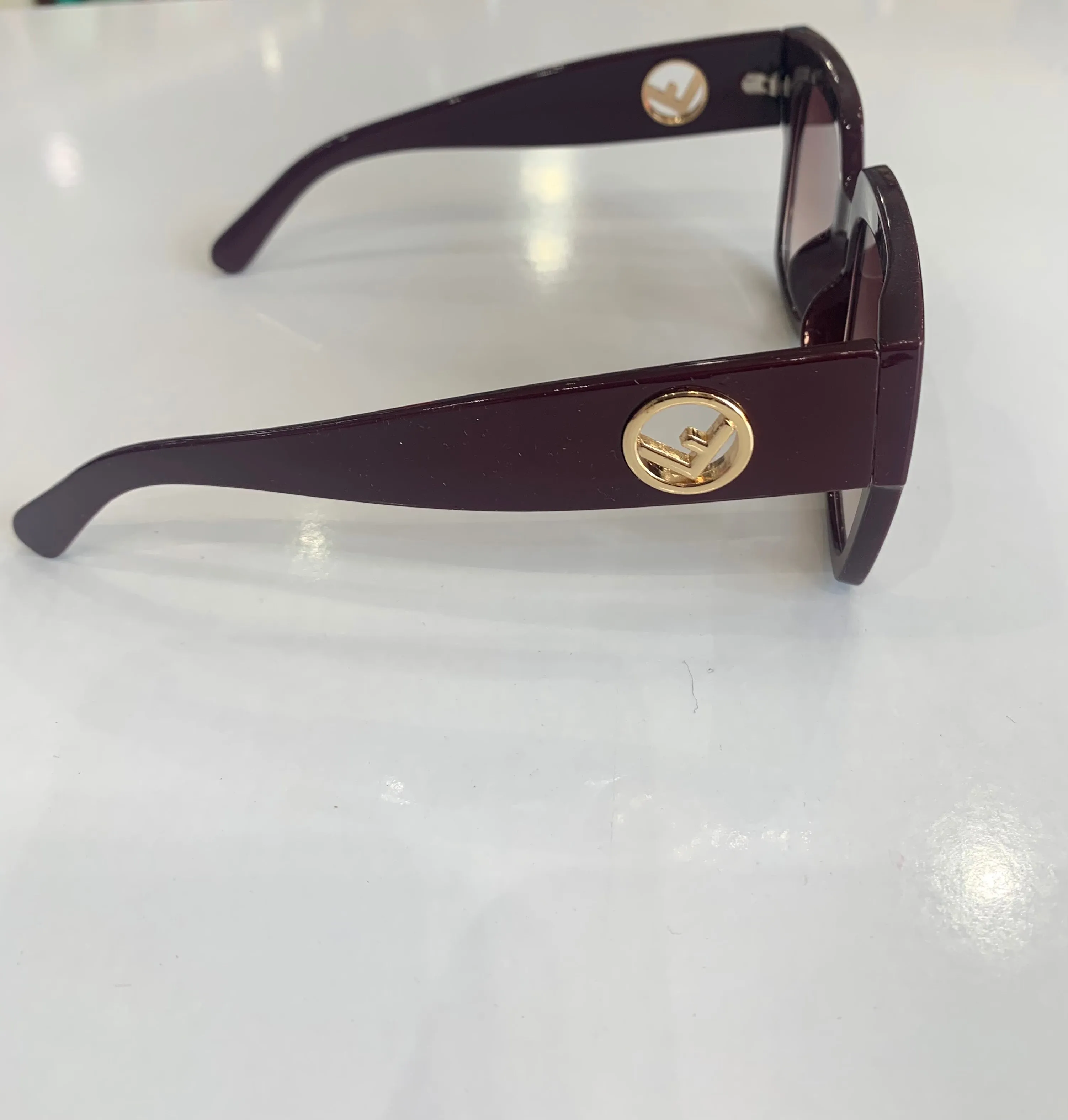 Fifi chestnut brown F detail sunglasses