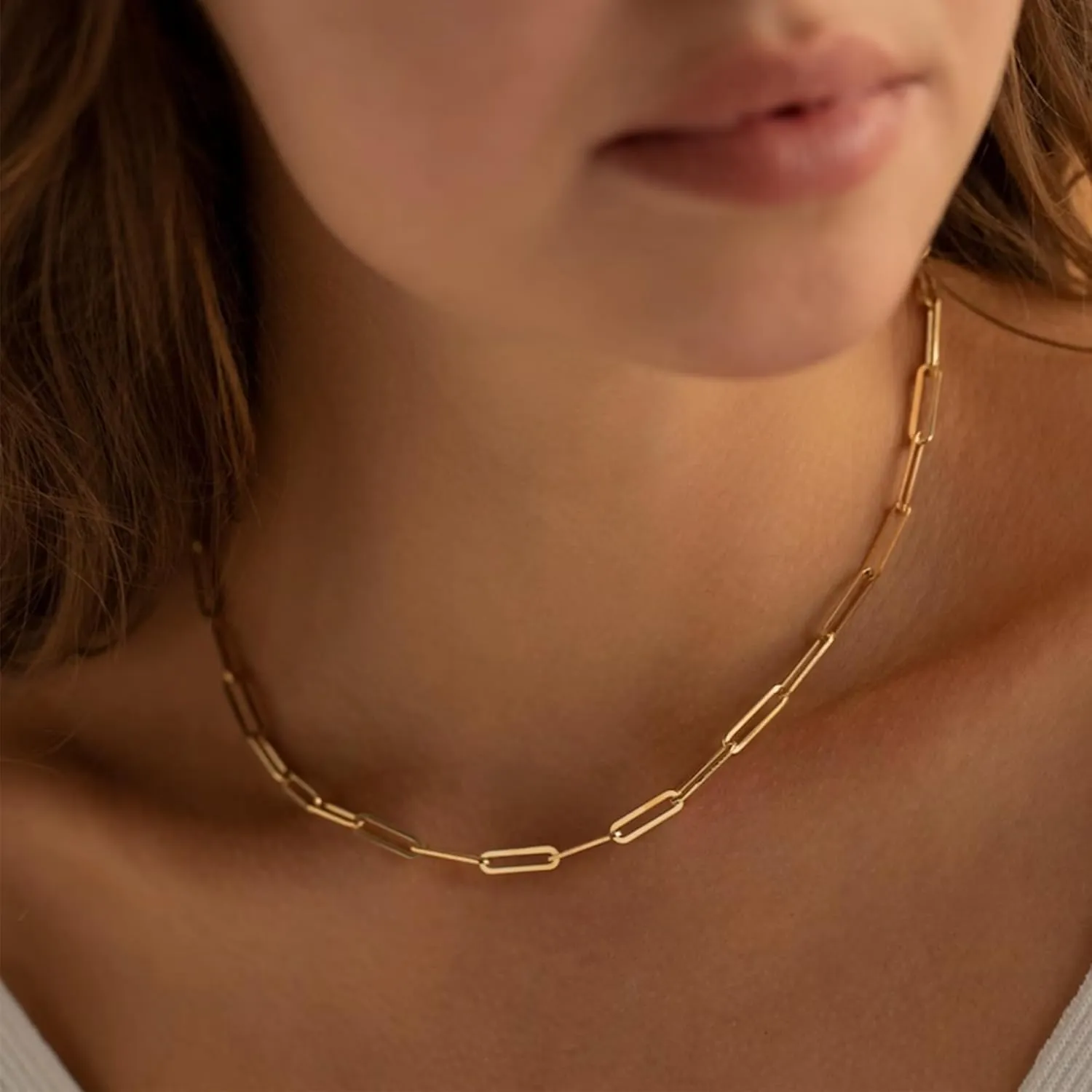 FIRAZIO Dainty Layered Initial Necklaces Bracelets Set for Women Trendy, Christmas Gifts for Women 14K Gold Plated Paperclip Chain Necklace Cute Letter Pendant Initial Choker Necklace Gold Layered Necklaces for Women