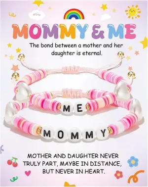 First Day of School Bracelet for Mother Daughter, Mommy and Me Bracelets for Back to School Gifts, Stretch Bracelets for Women Girls, FLBR03G
