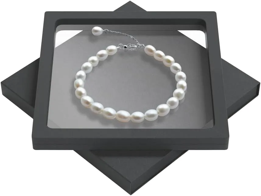 Freshwater Pearl Bracelet for Women AAA  Quality- Exquisite and Elegant 6-8 mm White Beads Silver Pearl BraceletS925 Silver Adjustable Buckle Ladies' Holiday Gifts