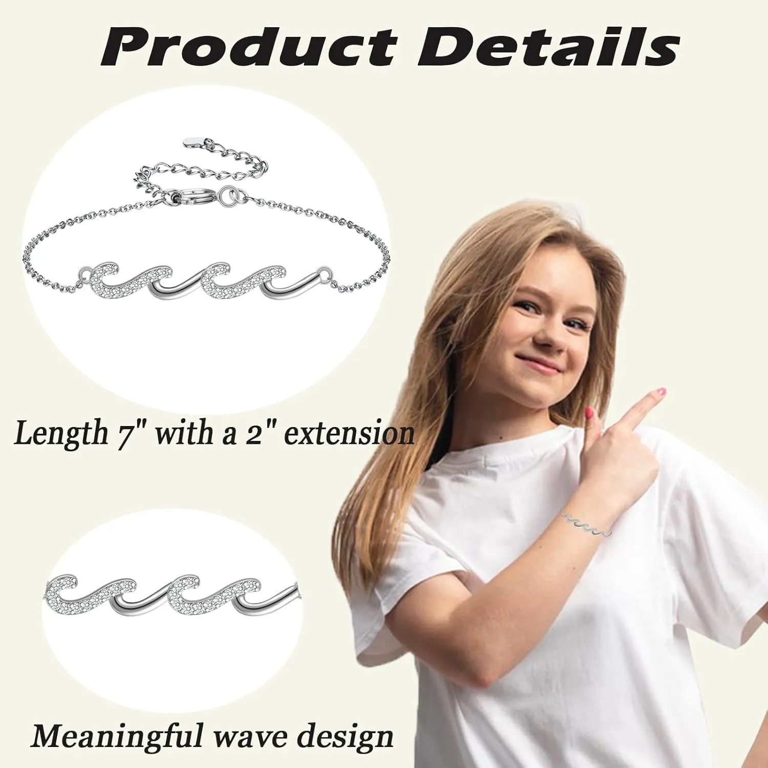 Friendship Bracelets Birthday Gifts for Women Best Friend Sister Gifts Wave Bracelet for Women For Birthday, Christmas, New Year