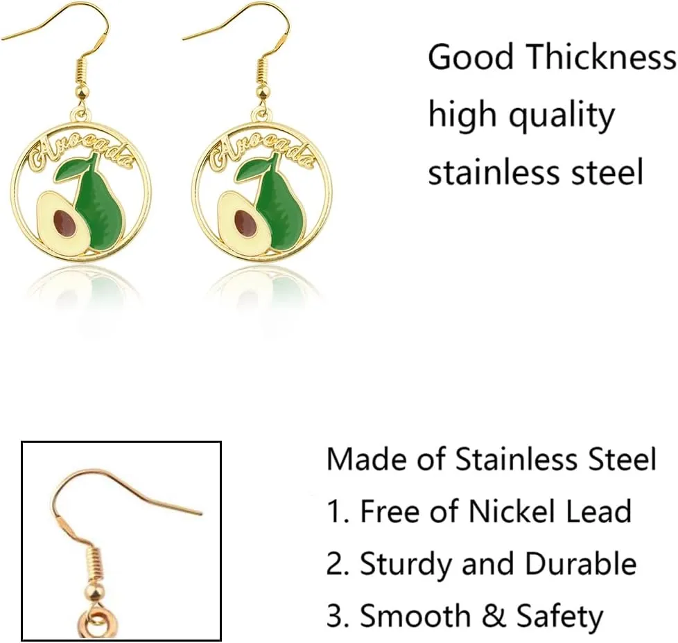 FUSTMW Fruit Earrings Fruit Gifts for Fruit Lovers Fruit Jewelry Fruit Shaped Dangle Earrings Cute Fruit Gifts for Women