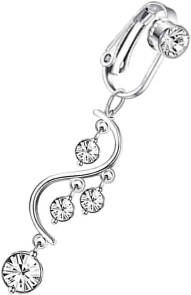 Gatuida Elegant Navel Ring Non Piercing Belly Button Ring Jewelry Dangle Navel Jewelry for Women