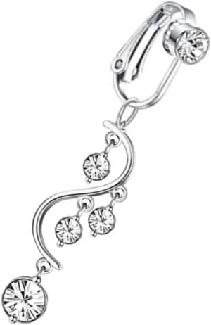 Gatuida Elegant Navel Ring Non Piercing Belly Button Ring Jewelry Dangle Navel Jewelry for Women