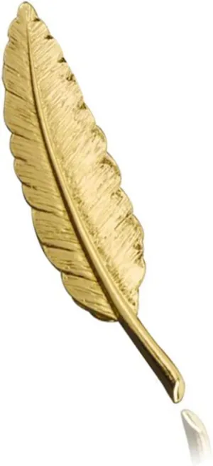 Gentlemen Suit Gold Brooches Elegant Elegant Leaf Suit Clip Collar Pin Brooch Unisex (big gold)