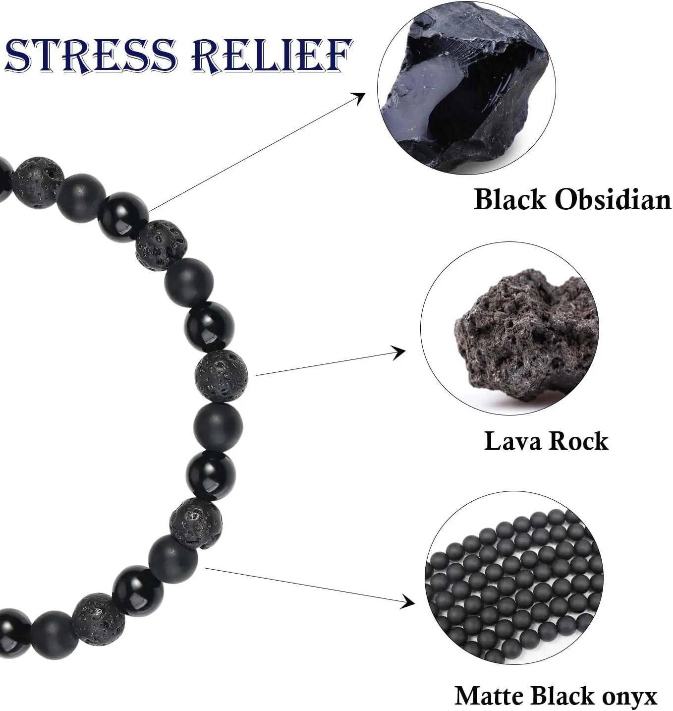 Gifts for Men Bracelets, Stone Beads Braided Rope Meaningful Bracelet, Mens Adjustable Bracelets Birthday/Valentines Day/Easter Gifts for Men Husband Boyfriend Father