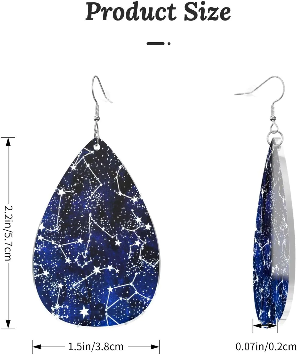 Glow In The Dark Print Drop-Shaped Acrylic Dangle Earrings For Women, Cute Jewelry Valentine'S Day Gifts