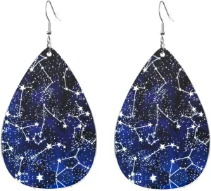 Glow In The Dark Print Drop-Shaped Acrylic Dangle Earrings For Women, Cute Jewelry Valentine'S Day Gifts