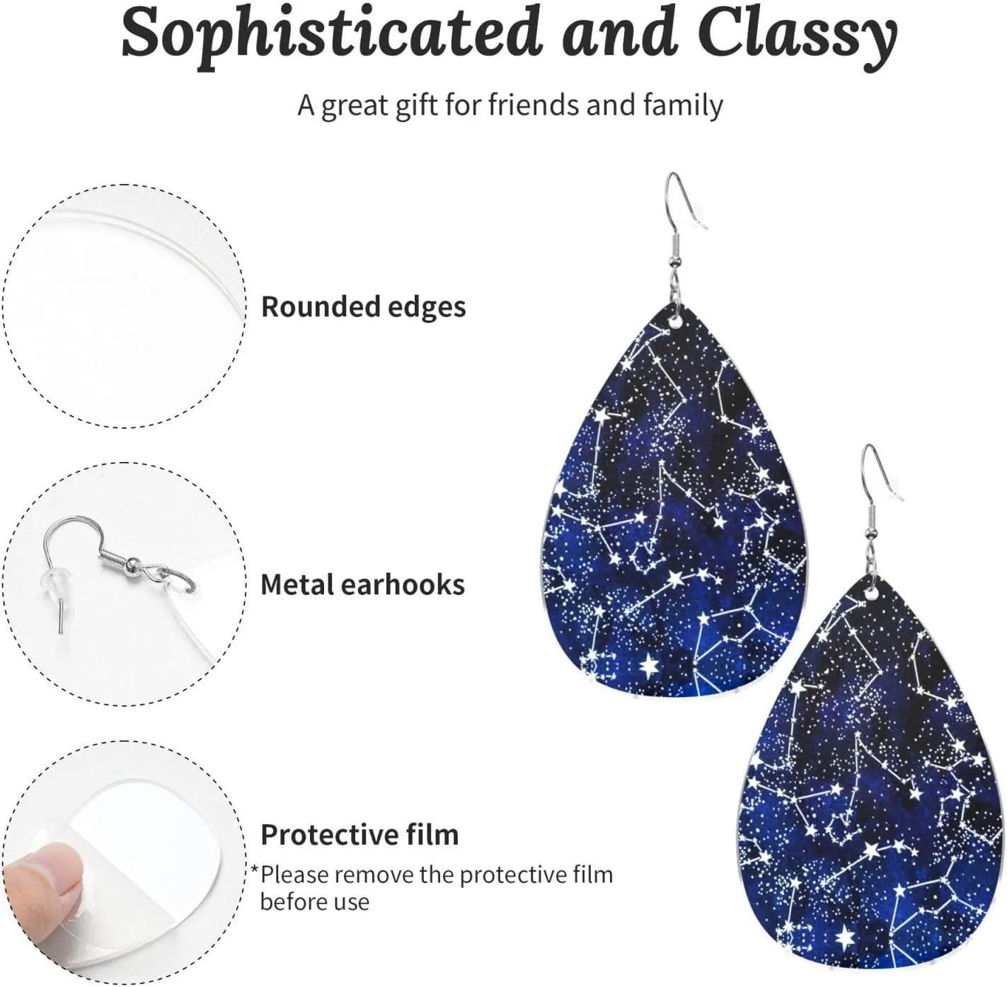 Glow In The Dark Print Drop-Shaped Acrylic Dangle Earrings For Women, Cute Jewelry Valentine'S Day Gifts