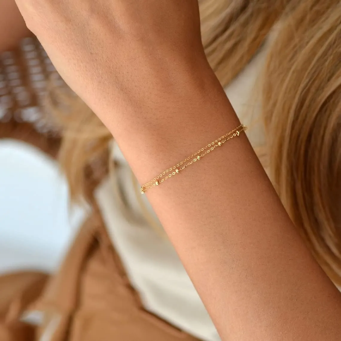 Gold Bracelets for Women Gold Chain Bracelet Sets for Women Girls 14K Gold Plated Dainty Link Paperclip Bracelets