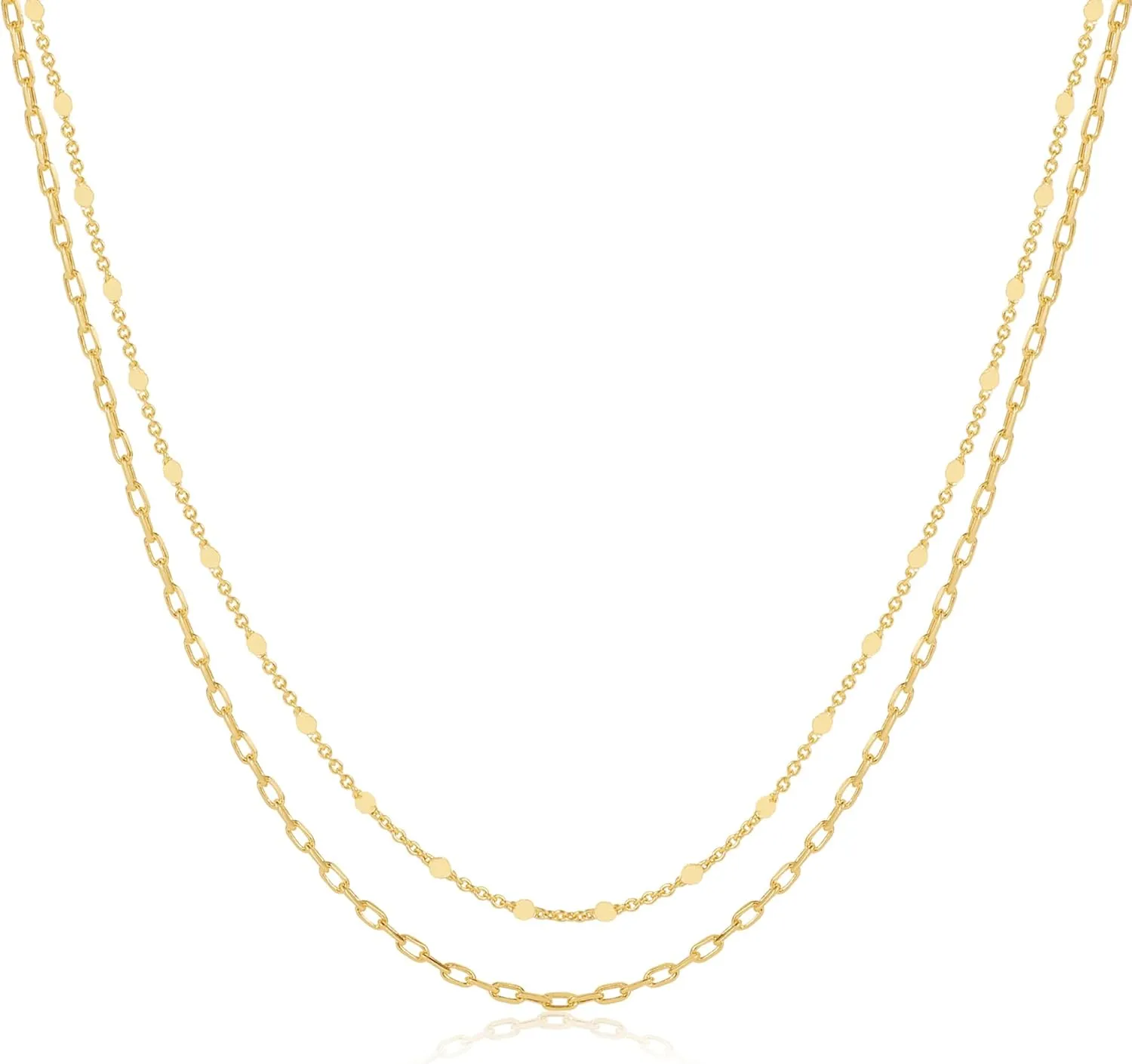 Gold Dainty Choker Necklace for Women 14K Gold/Silver Plated Satellite Choker Shining Dots Chain Thin Trendy beads Paperclip Necklaces Jewelry Gift