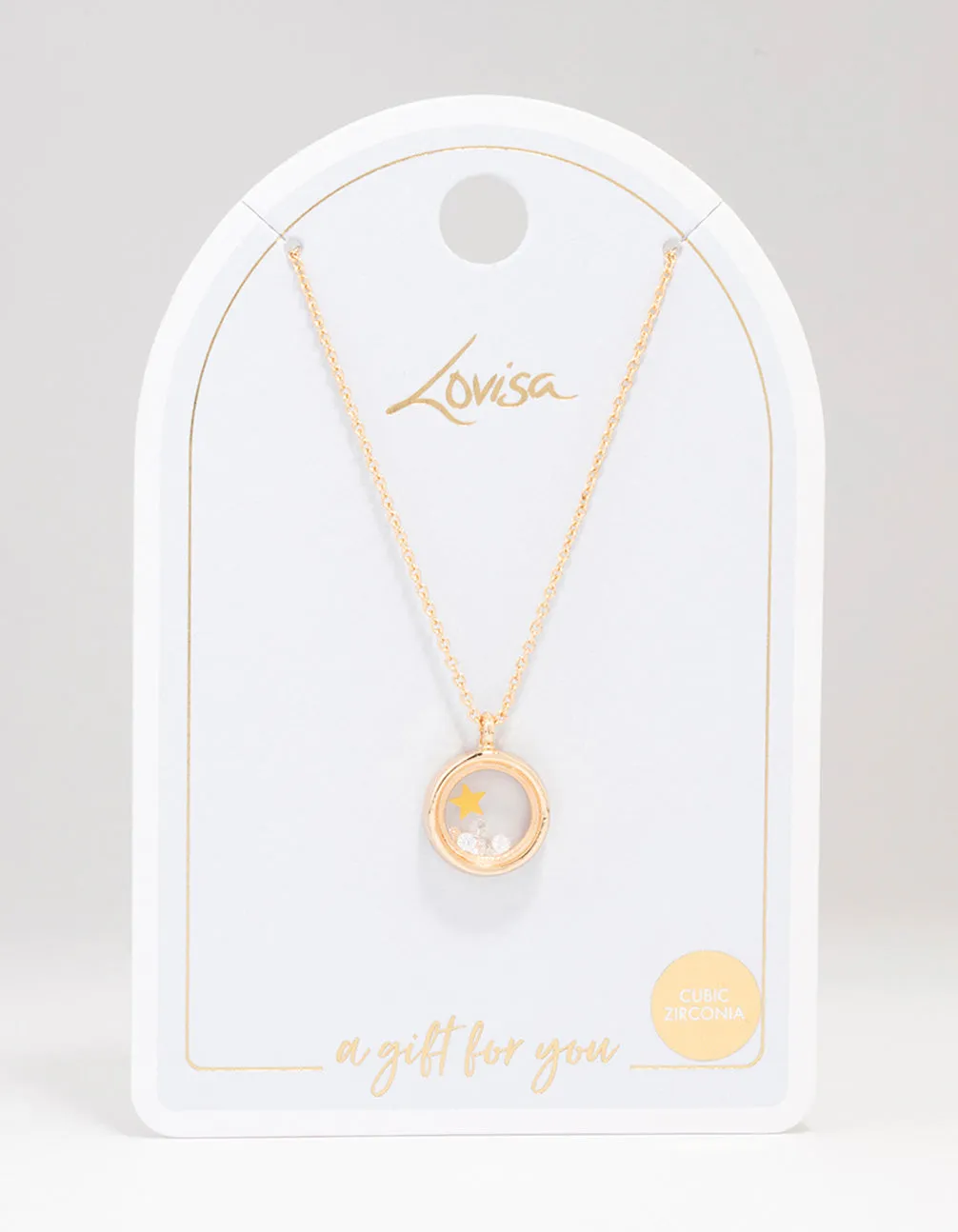 Gold Diamante Shaker Star Pendant Necklace