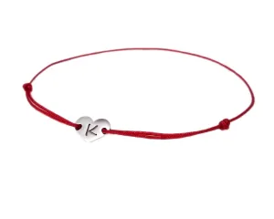 Hand Made Silver Initial Heart Bracelet Red String Bracelet Red String Of Fate Amulet Kabbalah Protection Birthday Gift Friendship Bridesmaid Wedding Lucky Charm Couple Women Men Teengers
