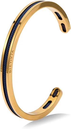 Handmade Minimalist Cuff Bracelet with Lucky Nautical Rope Inlaid Stainless Steel Cuff Unique and Stylish Bangle For Men And Women