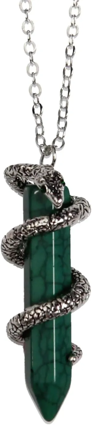 Harry Potter Slytherin Snake House Animal Gem Stone Pendant Necklace