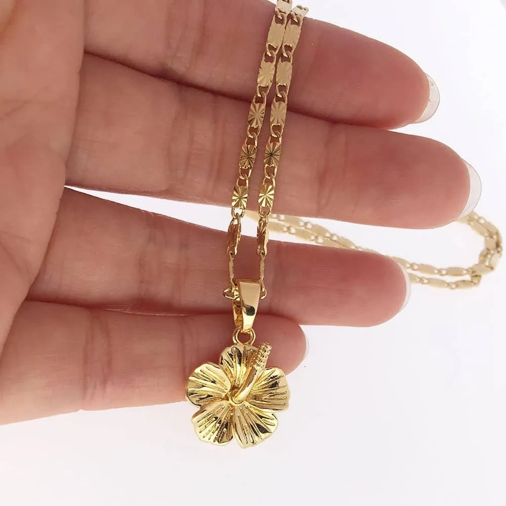 Hawaiian Jewelry for Women, Hawaiian Hibiscus Flower Pendant Necklaces, Hibiscus Jewelry for Women Hibiscus Accessories Flower Mother Gifts
