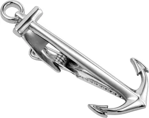 HAWSON 2.2 Inch Men's Nautical Anchor Tie Clip Silver Tie Bar for Yacht Weddings, Navy Events, Holiday Durable Marine-Themed Accessories for Groomsmen & Maritime Professionals