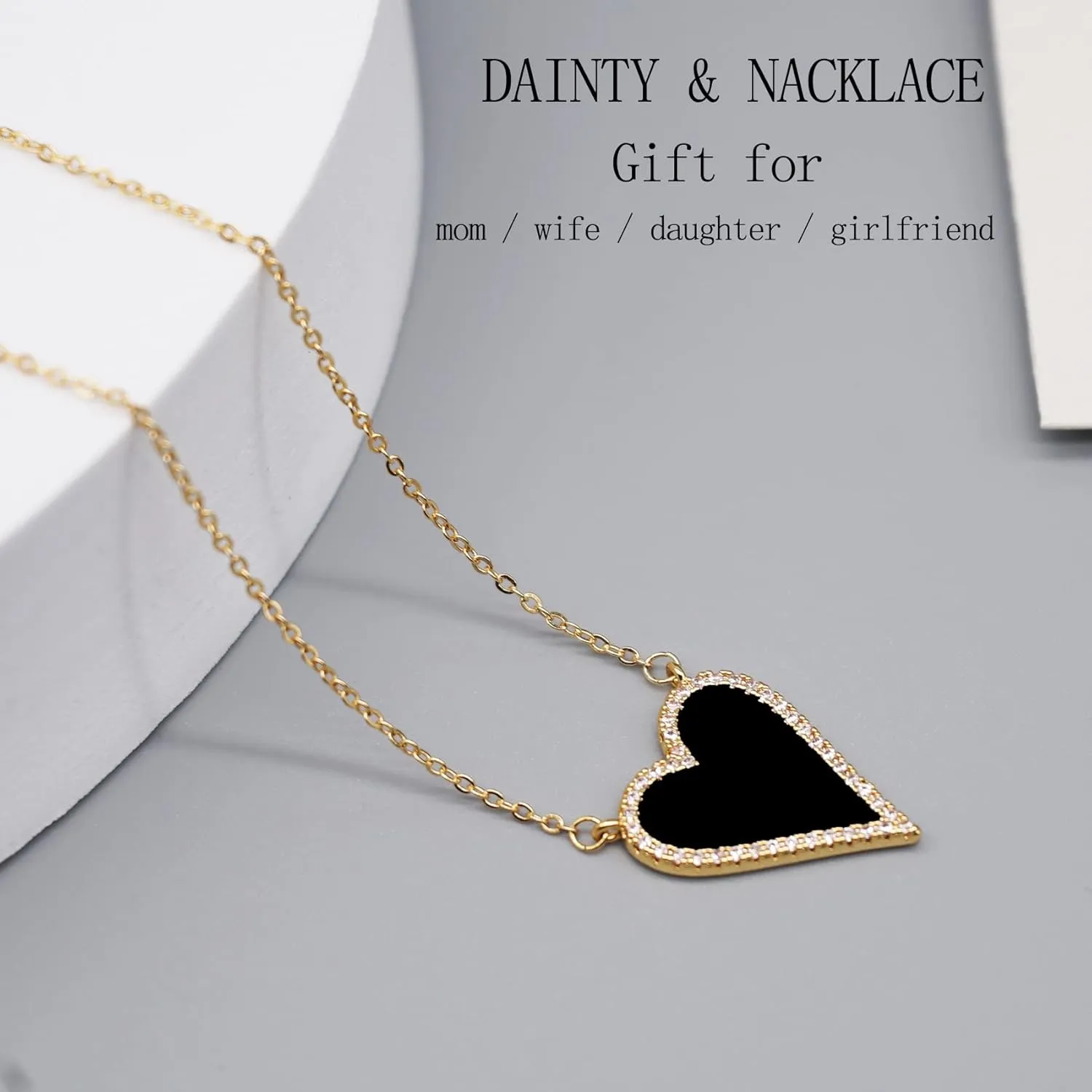 Heart Necklace for Women Trendy Preppy Jewelry Gold Plated Love Heart Pendant, Heart Paperclip Chain Necklace Cute Heart Necklaces Birthday for Women Dainty Jewelry