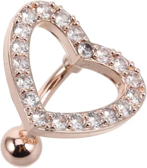 Heart Shaped Navel Rings for Women Comfortable Clip Belly Button Piercing with Elegant Finish and Crystal Rhinestone Accents for Fashion Statement