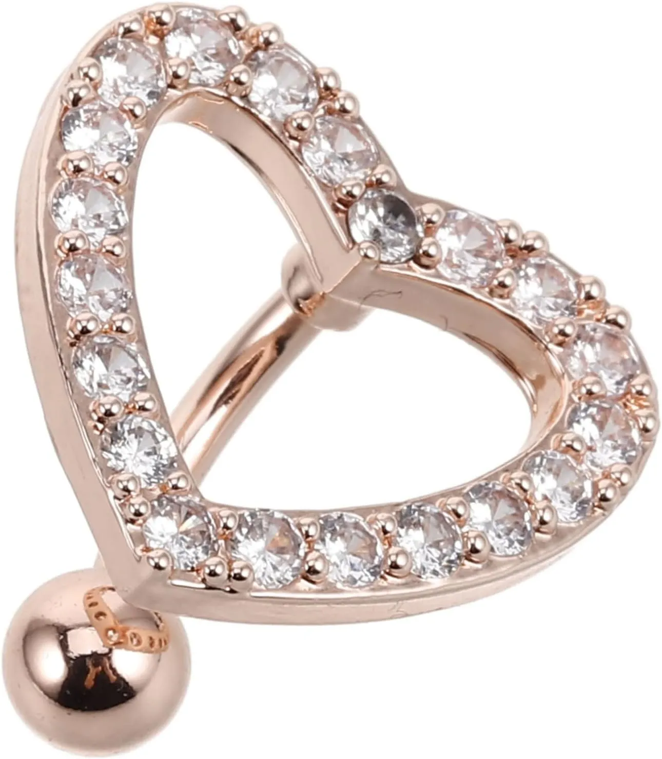 Heart Shaped Navel Rings for Women Comfortable Clip Belly Button Piercing with Elegant Finish and Crystal Rhinestone Accents for Fashion Statement