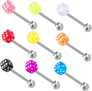 Homoyoyo Pcs Modeling Tongue Nails Acrylic Tongue Piercing Dice Jewelry Elegant Lightweight Fashion Studs