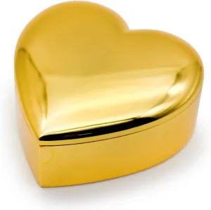 Hsiwto Small Classic Vintage Heart Shape Metal Jewelry Box Ring Trinket Storage Organizer Case Christmas Gift, Gold