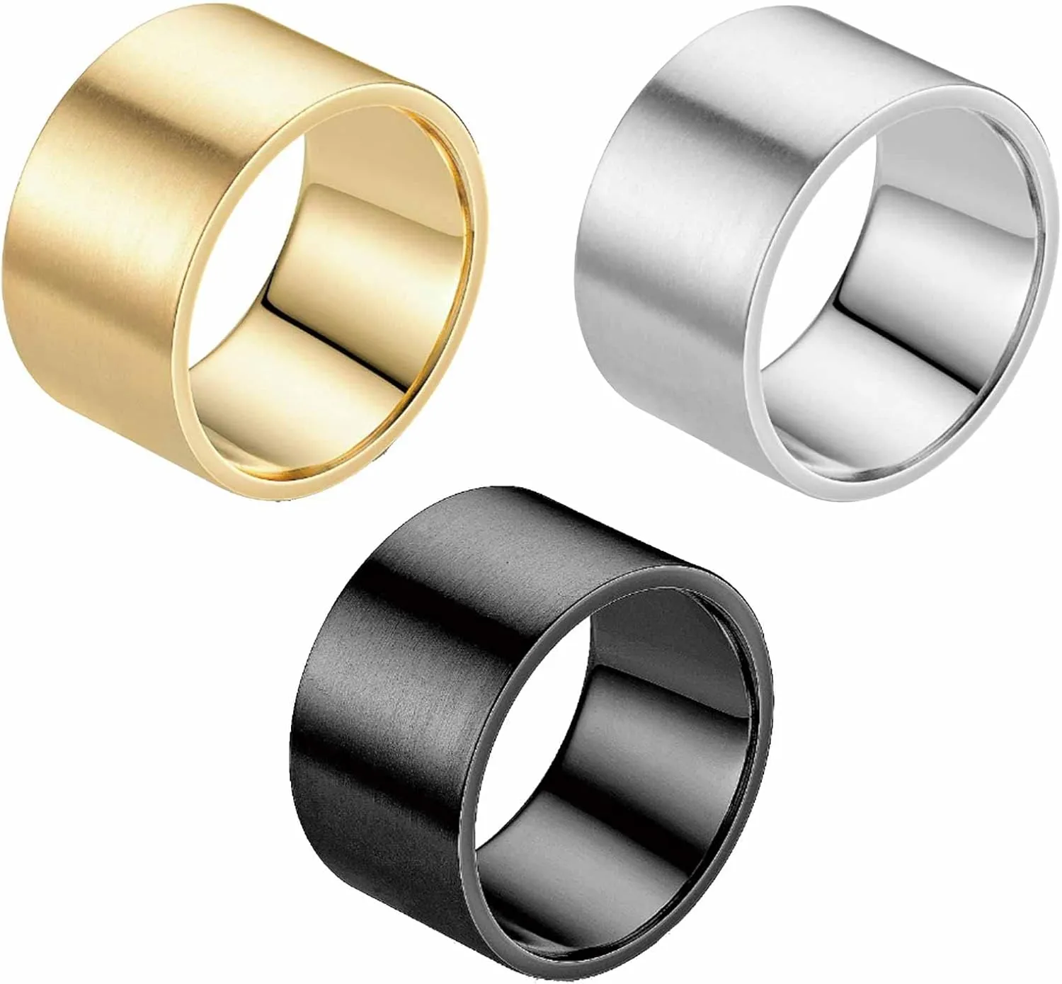 HSQYJ Stainless Steel Crystal Band Rings Set Elegant Multi Row Cubic Zirconia Wedding Engagement Promise Statement Ring Fashion Jewelry for Women Men