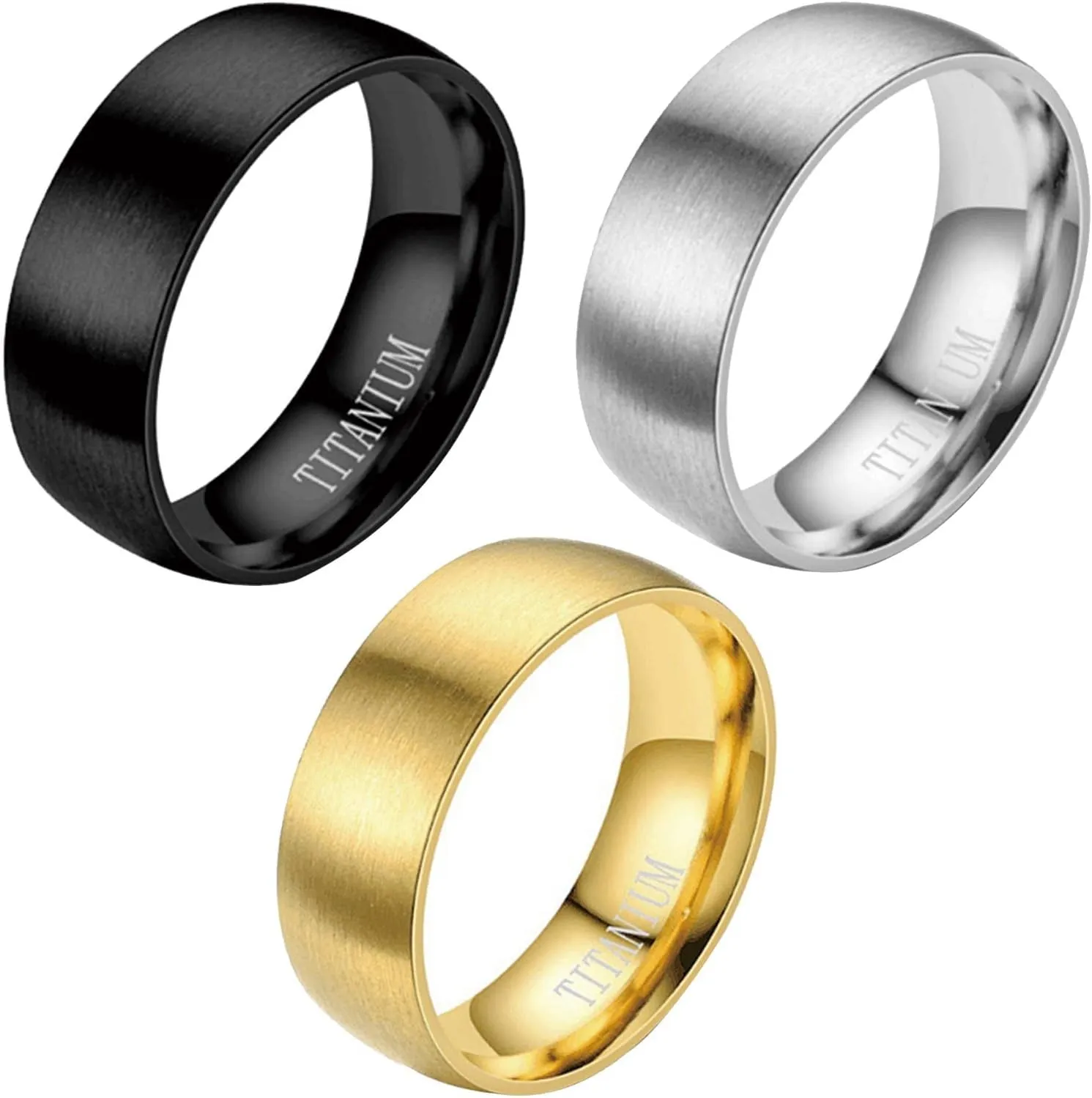 HSQYJ Stainless Steel Crystal Band Rings Set Elegant Multi Row Cubic Zirconia Wedding Engagement Promise Statement Ring Fashion Jewelry for Women Men