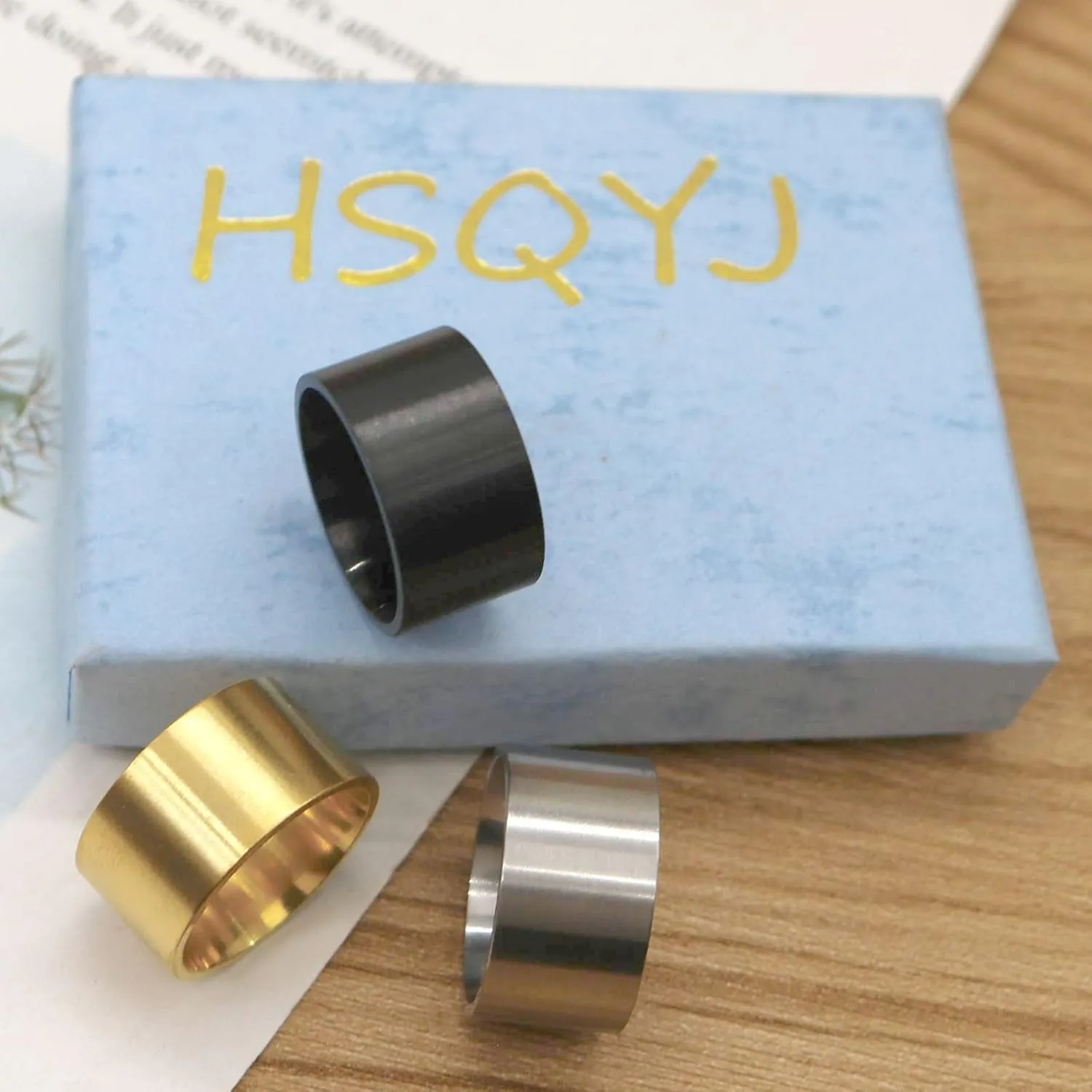 HSQYJ Stainless Steel Crystal Band Rings Set Elegant Multi Row Cubic Zirconia Wedding Engagement Promise Statement Ring Fashion Jewelry for Women Men