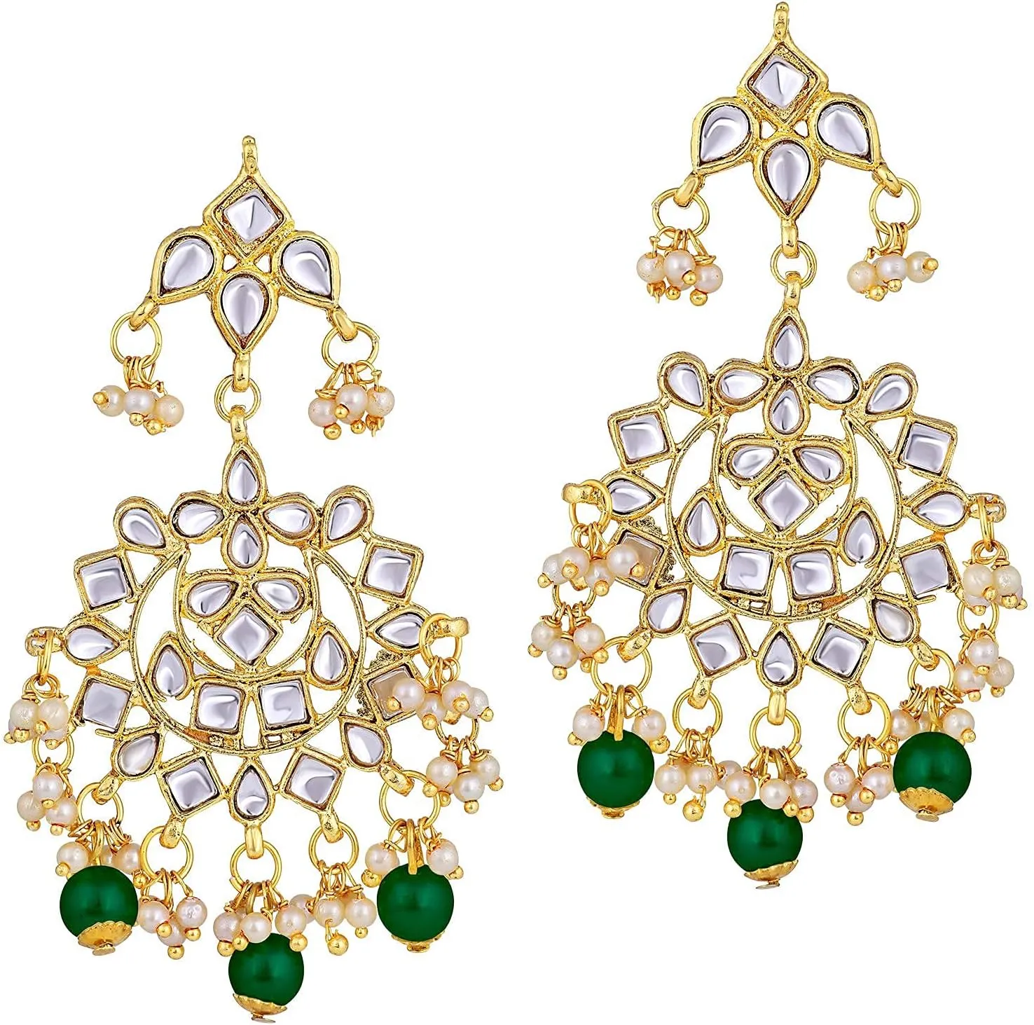 I Jewels Indian Gold Plated Traditional Kundan Choker Ethnic Bollywood Designer Jewelry Set with Earrings & Maang Tikka For Women