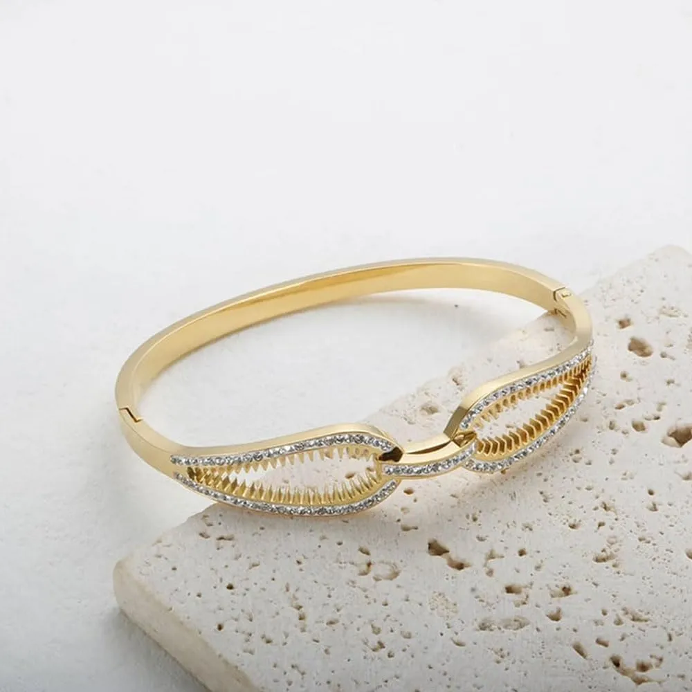 Iced Zipper Bangle Bracelet, Stainless Steel Zipper Bracelet for Men Women, Exquisite Personality Zipper Bangle Jewelry