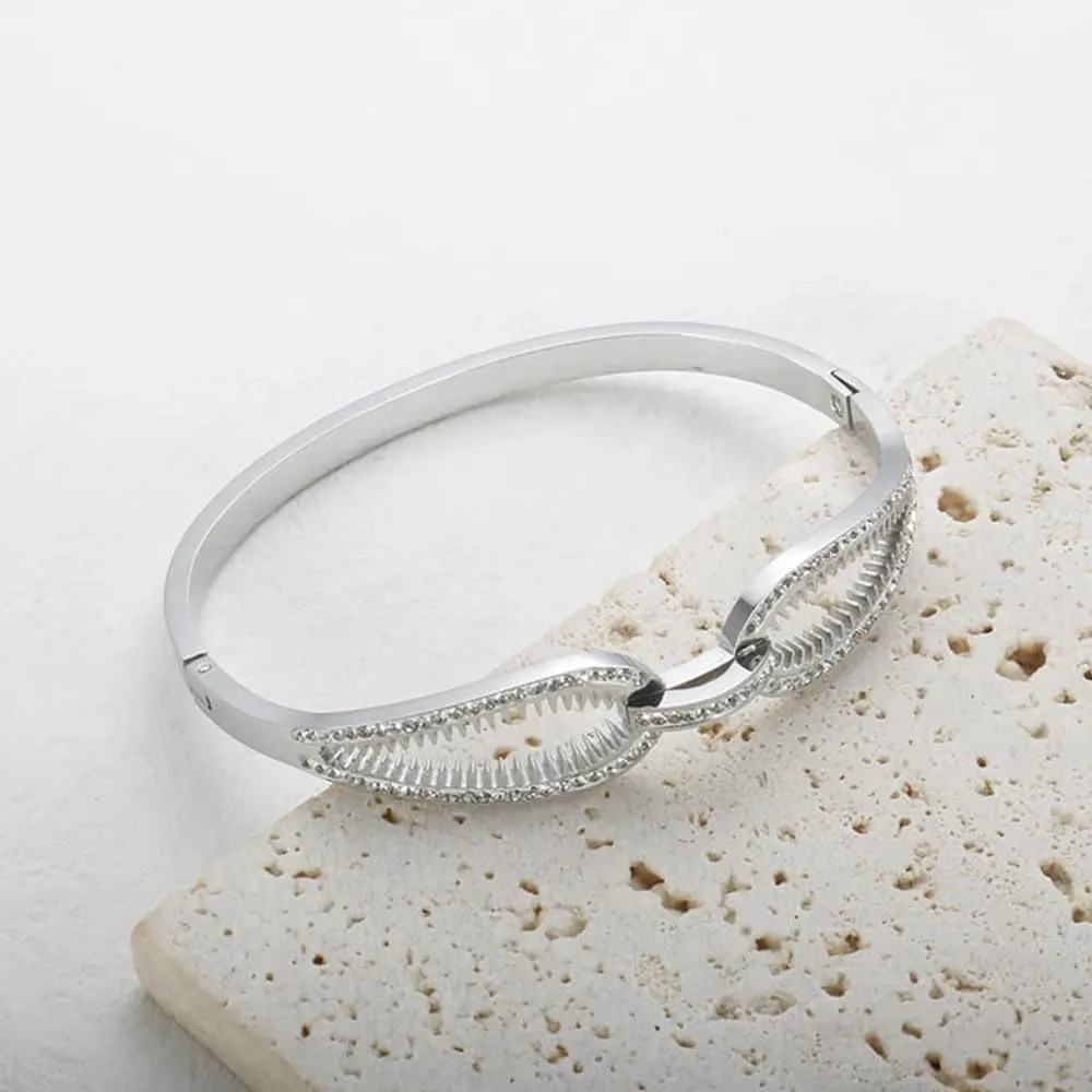 Iced Zipper Bangle Bracelet, Stainless Steel Zipper Bracelet for Men Women, Exquisite Personality Zipper Bangle Jewelry