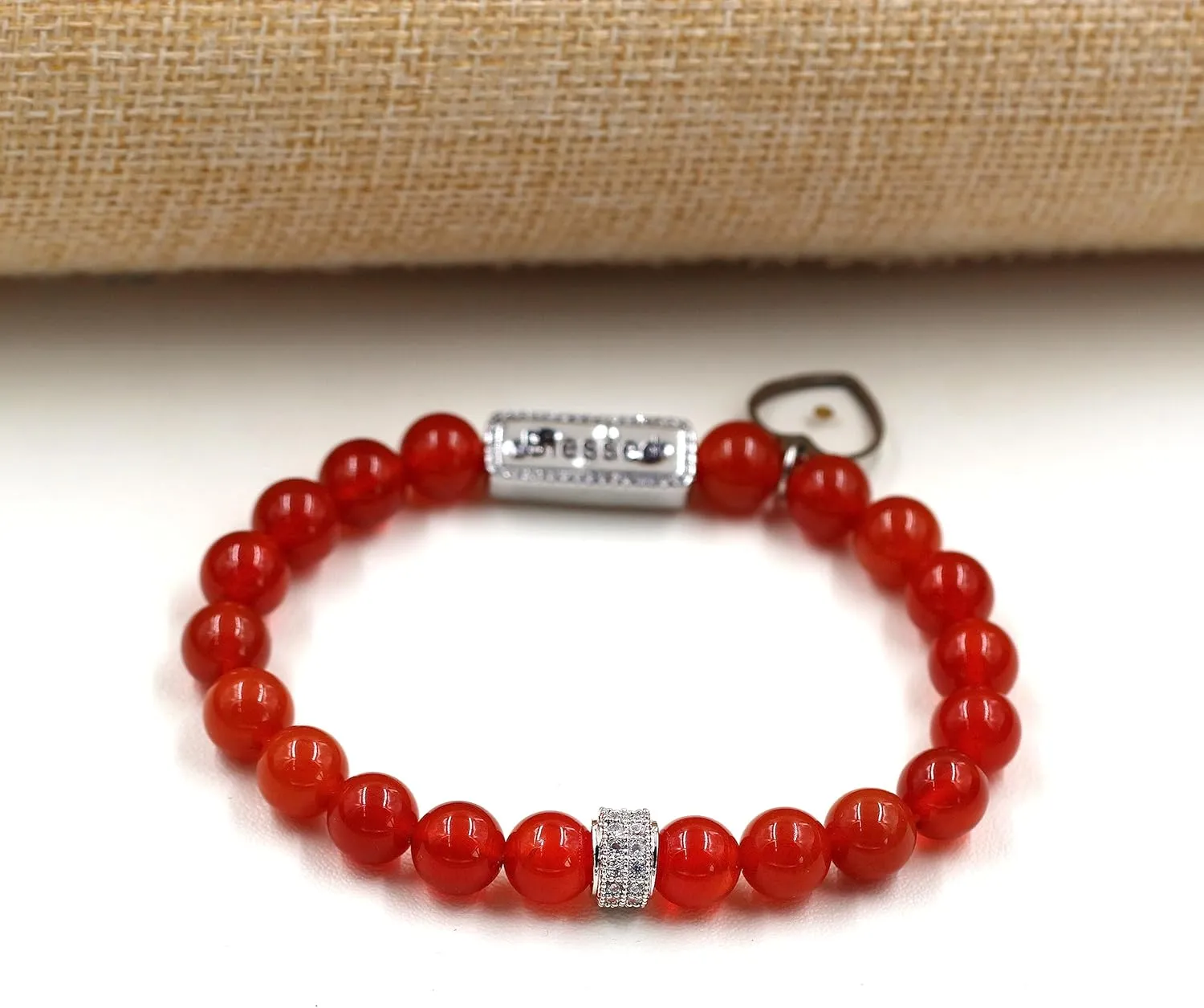 Inspirational Message Prayer Blessed Bracelet, Christian Religious Heart Mustard Seed Charm Bracelet, Handmade Natural Stone Best Wishes Bracelet for Best Friend Mother Sister Women Girls Birthday Graduation Gift Y3800