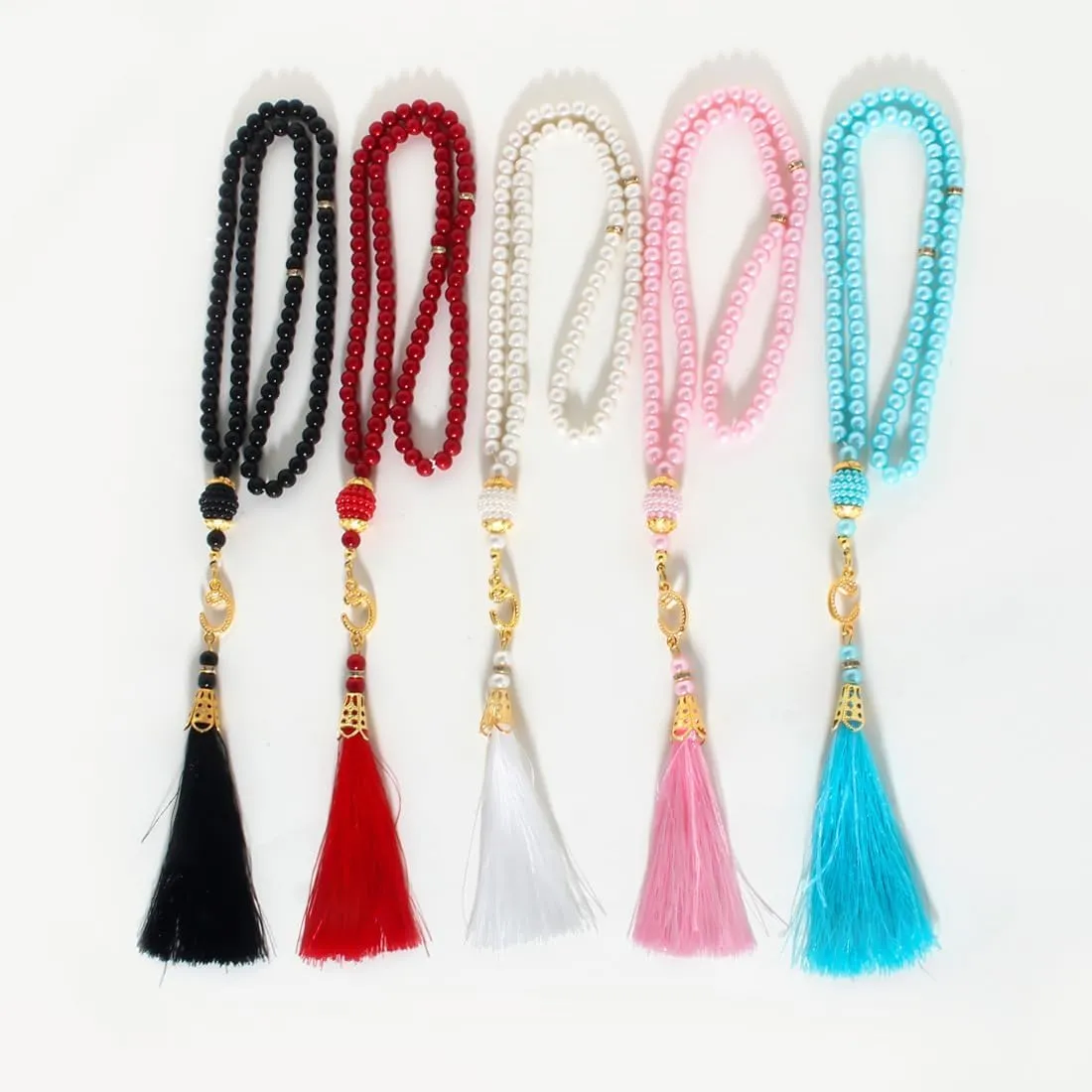 Islam Prayer Beads Tassels Bracelets for Women Meditation Protection Muslim Religion Colored Arab Strand Bangle for Men Boho Chakra Statement Stylish Long Chain Handmade Birthday Gifts
