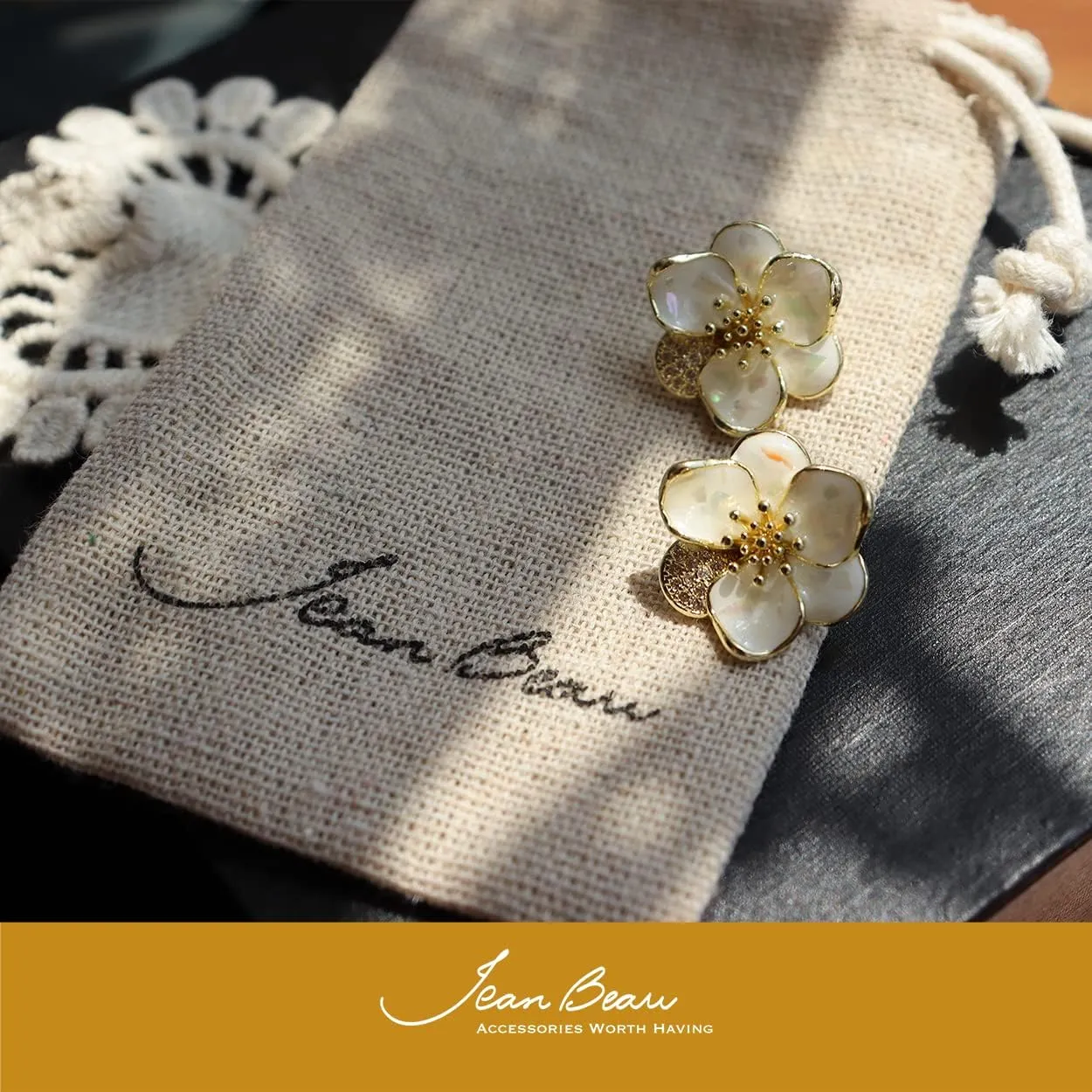 JeanBeau Pearl Flower Leaf Stud Earrings for Women Statement Cluster CZ Pearls Earing Gold Plated Sterling Silver Wedding Prom Birthday Fashion Jewelry Gift
