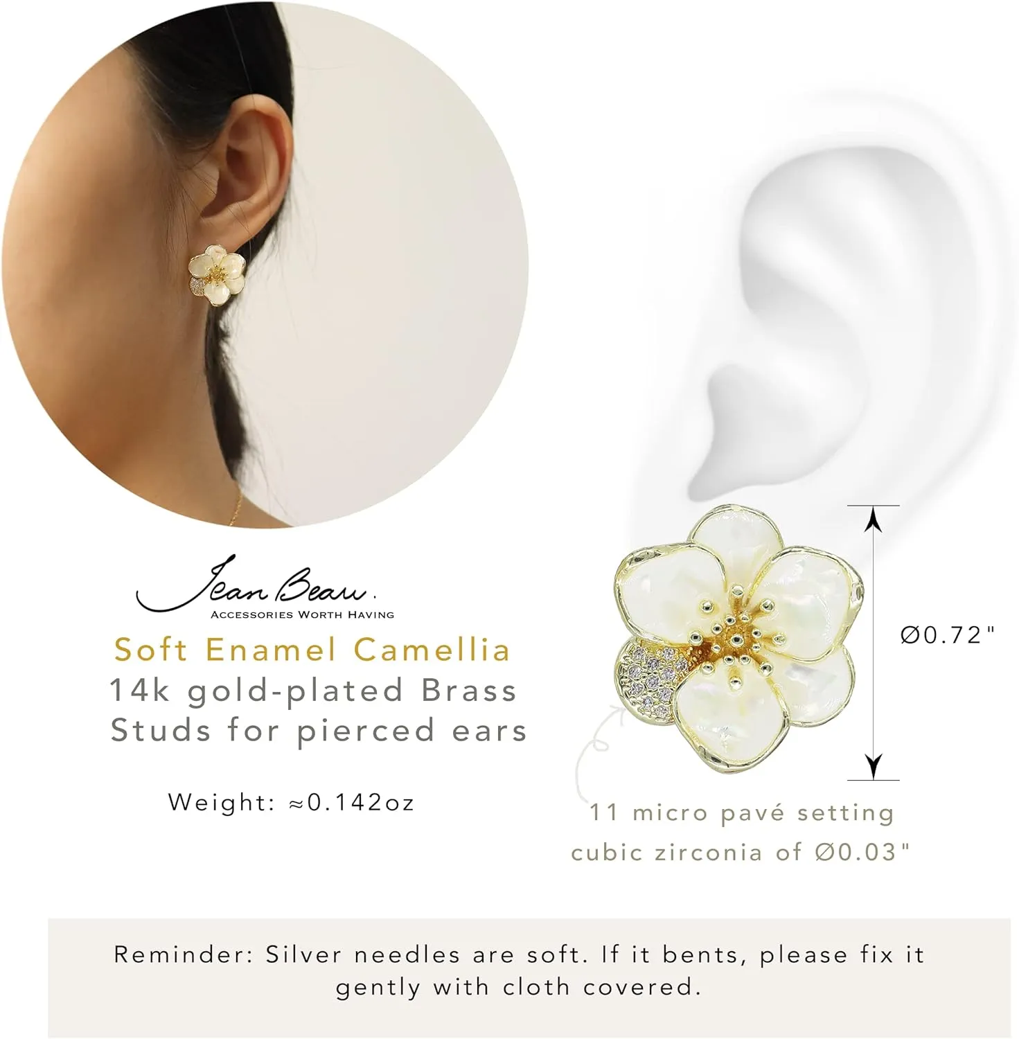 JeanBeau Pearl Flower Leaf Stud Earrings for Women Statement Cluster CZ Pearls Earing Gold Plated Sterling Silver Wedding Prom Birthday Fashion Jewelry Gift