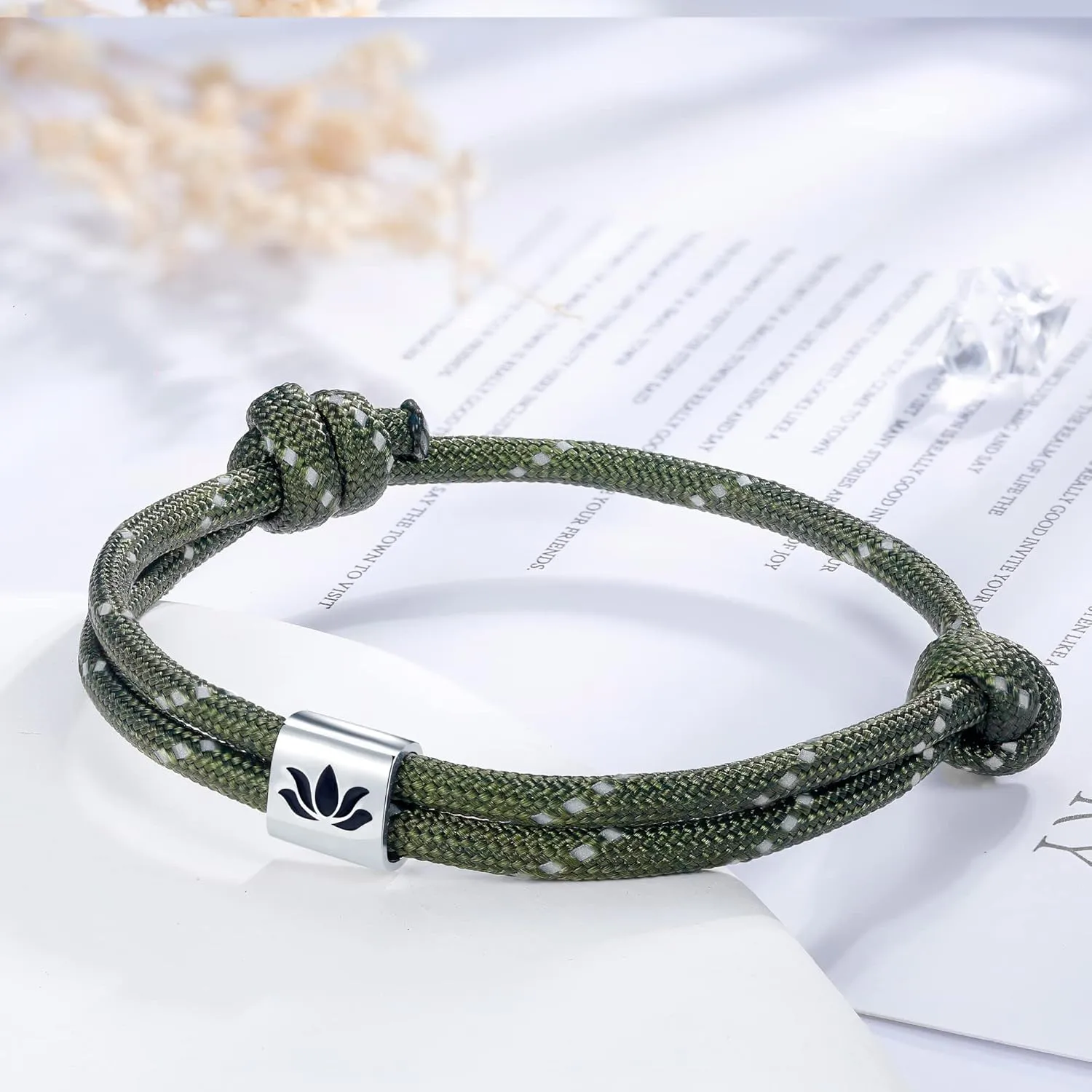 J.Endar Compass Nautical Paracord Bracelet for Men, 925 Sterling Silver Handmade Bracelet Surfer Summer Beach Jewelry Partner Friendship Gift