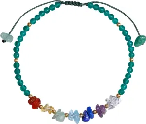 Jewever 7 Chakra Chip Tumbled Real Stone Beaded Anklet Bracelet for Women Power Energy Healing Crsyatls and Gemstones Beach Foot Adjustable (8.5-10 Inches)