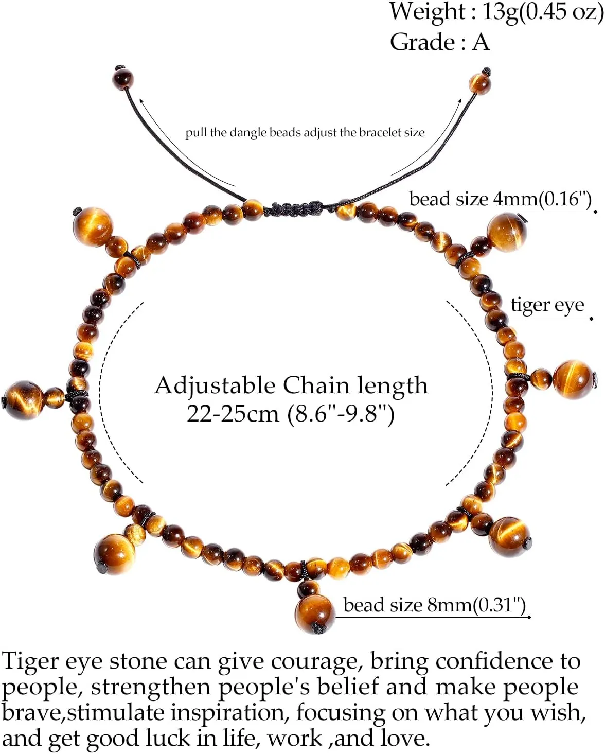 Jewever Natural Crystals and Gemstones Beaded Ankle Bracelets for Women Crystals and Healing Stones Beach Foot Gemstone Yoga Meditation Anti-Anxiety Jewelry