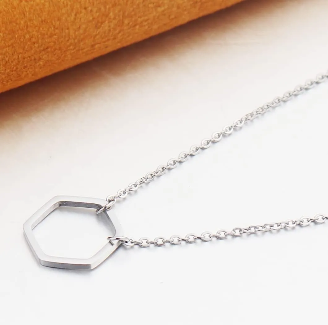kaisinse Regular Polygon Necklace Geometric Necklace Triangle Square Hexagon Necklace Minimalist Jewelry Gift for Her