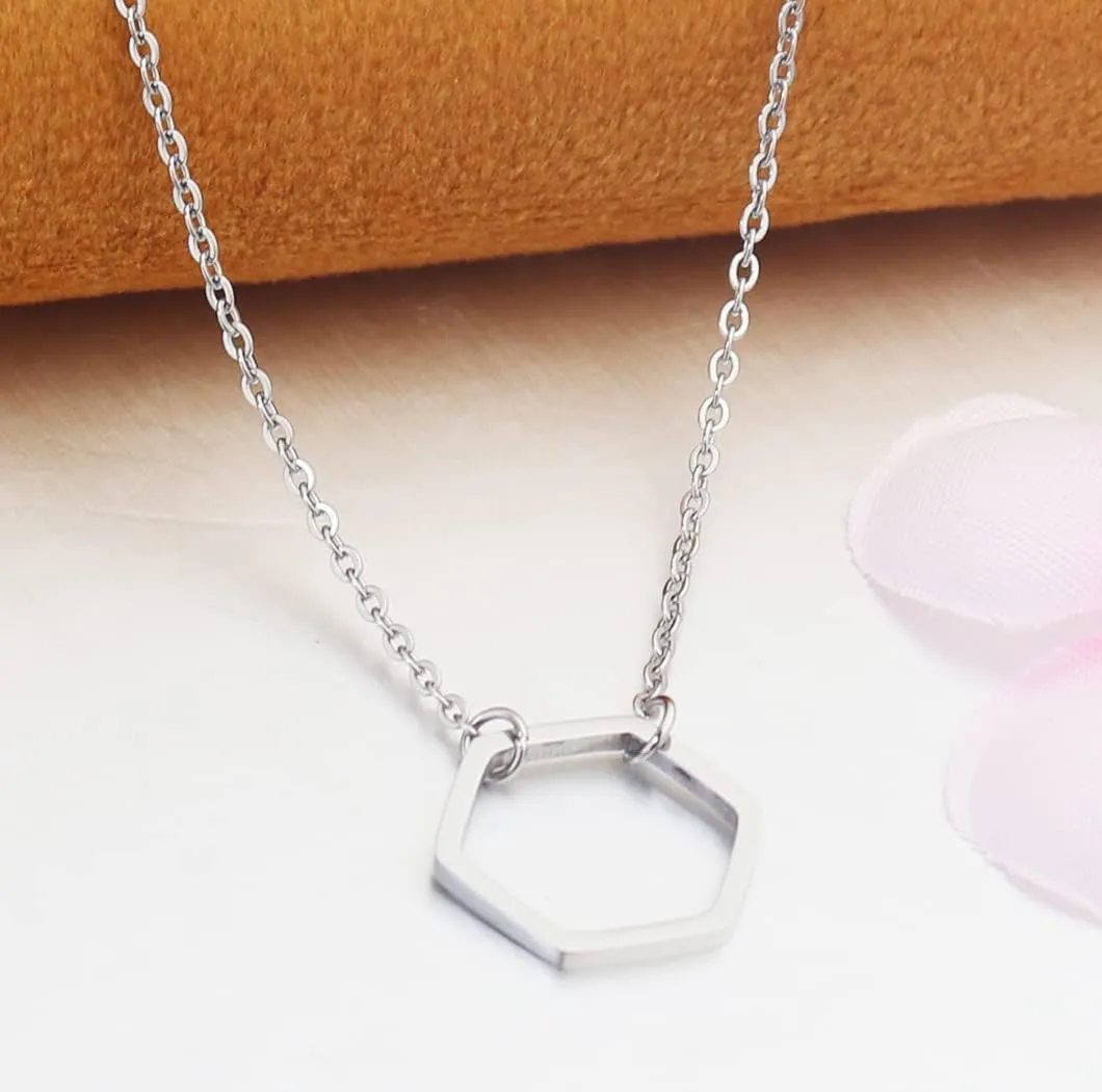 kaisinse Regular Polygon Necklace Geometric Necklace Triangle Square Hexagon Necklace Minimalist Jewelry Gift for Her