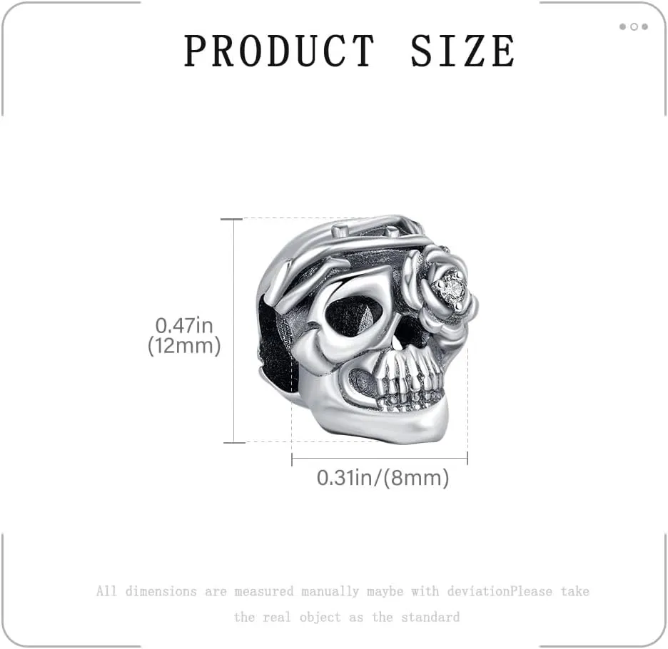 KEQ Halloween Night Dangle Charms for Bracelet 925 Sterling Silver Horror Halloween Bead Charms For Women Bracelet Necklace Earring Keychain DIY Party Jewelry