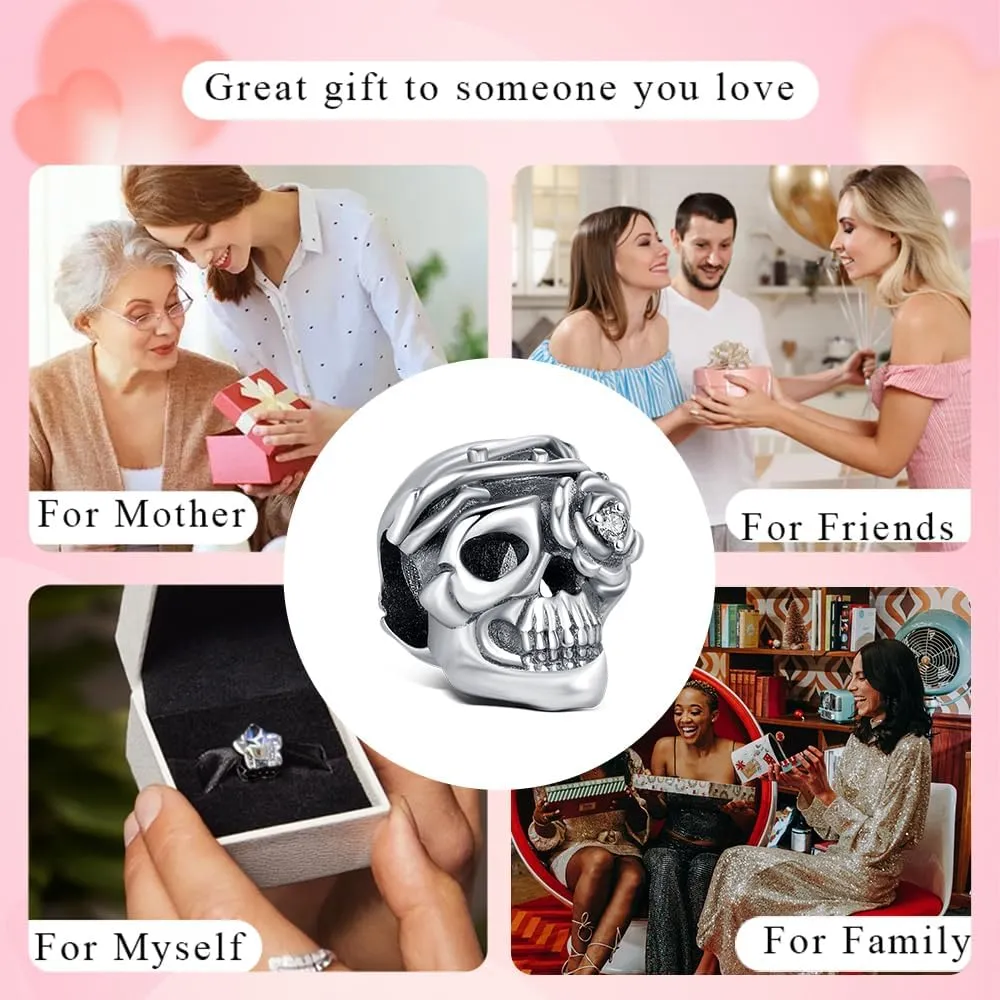 KEQ Halloween Night Dangle Charms for Bracelet 925 Sterling Silver Horror Halloween Bead Charms For Women Bracelet Necklace Earring Keychain DIY Party Jewelry