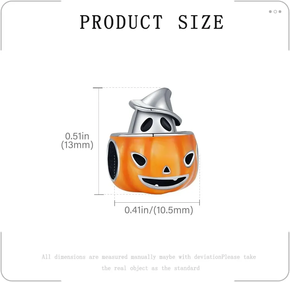 KEQ Halloween Night Dangle Charms for Bracelet 925 Sterling Silver Horror Halloween Bead Charms For Women Bracelet Necklace Earring Keychain DIY Party Jewelry