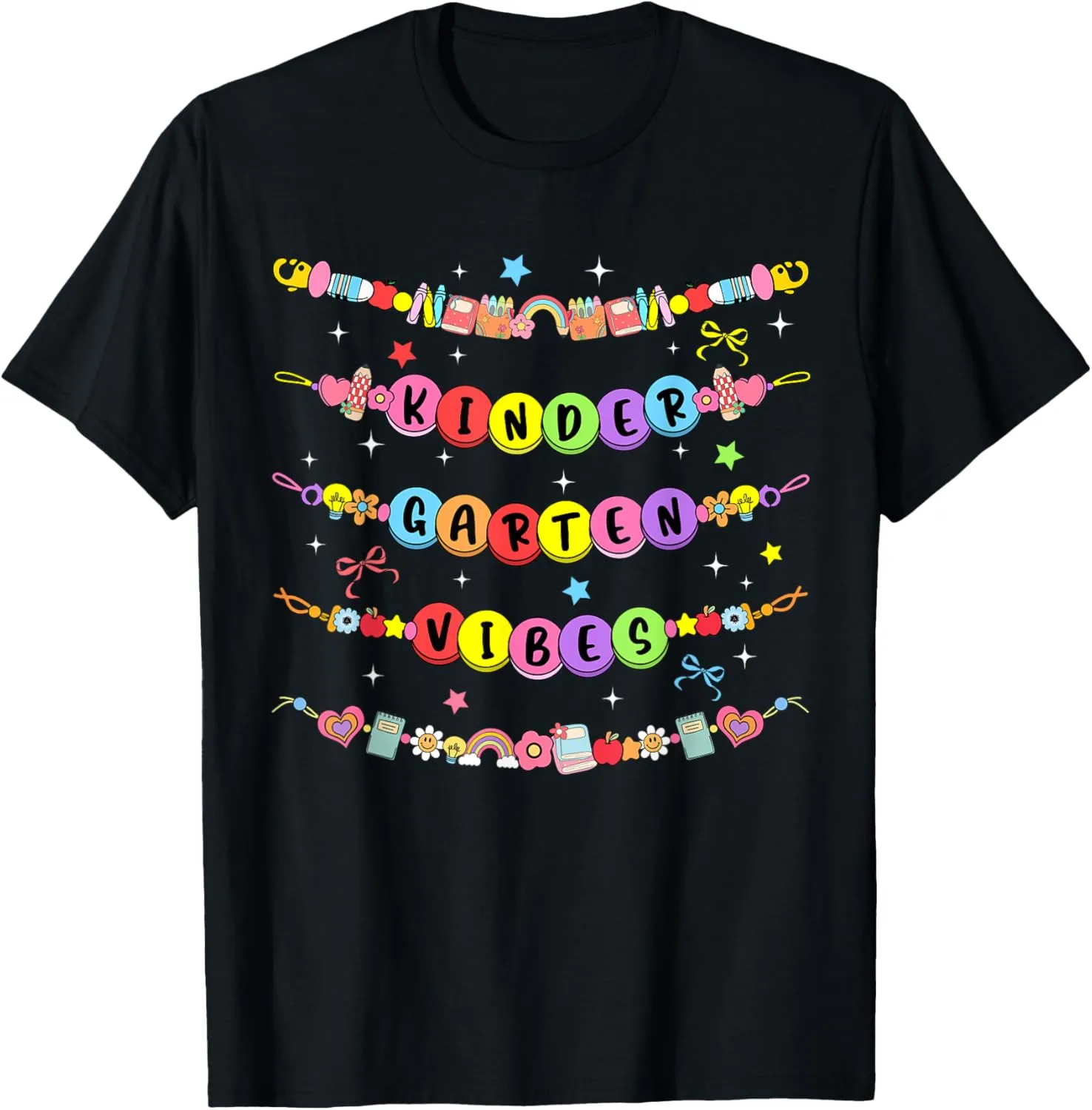 Kindergarten Vibes Friendship Bracelets Back To School T-Shirt