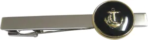 Kiola Designs Dark Navy Toned Nautical Anchor Square Tie Clip