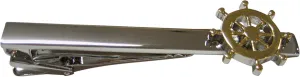 Kiola Designs Gold Toned Nautical Steering Helm Square Tie Clip